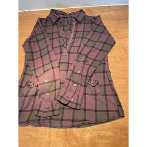 Kuhl Shirt Womens Small Plaid Long Sleeve 1/4 Button Front Lightweight Pocket